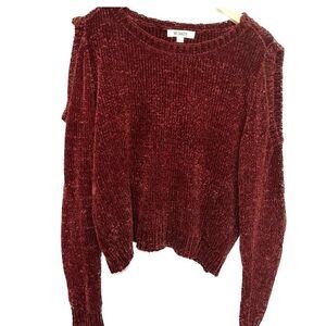 bb dakota burgundy open‎ sleeve sweater - size large